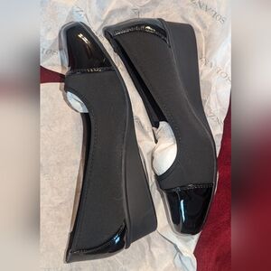 Solanz wedge ballet patent toe